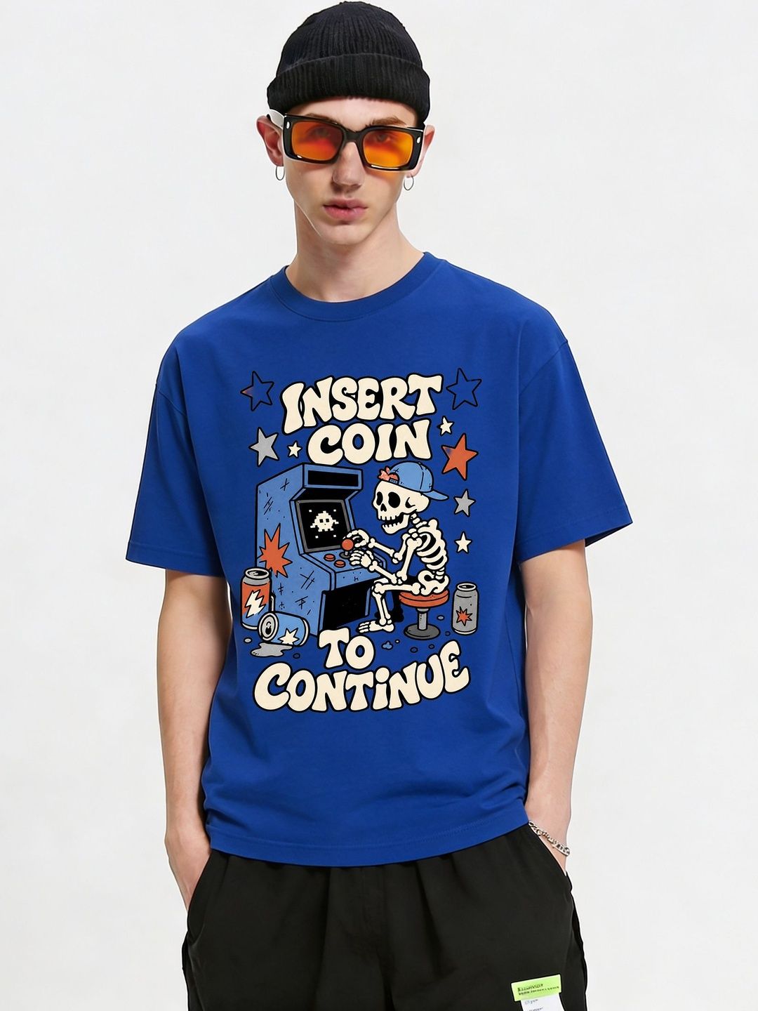 FARDA Unisex Printed Drop-Shoulder Sleeves T-shirt