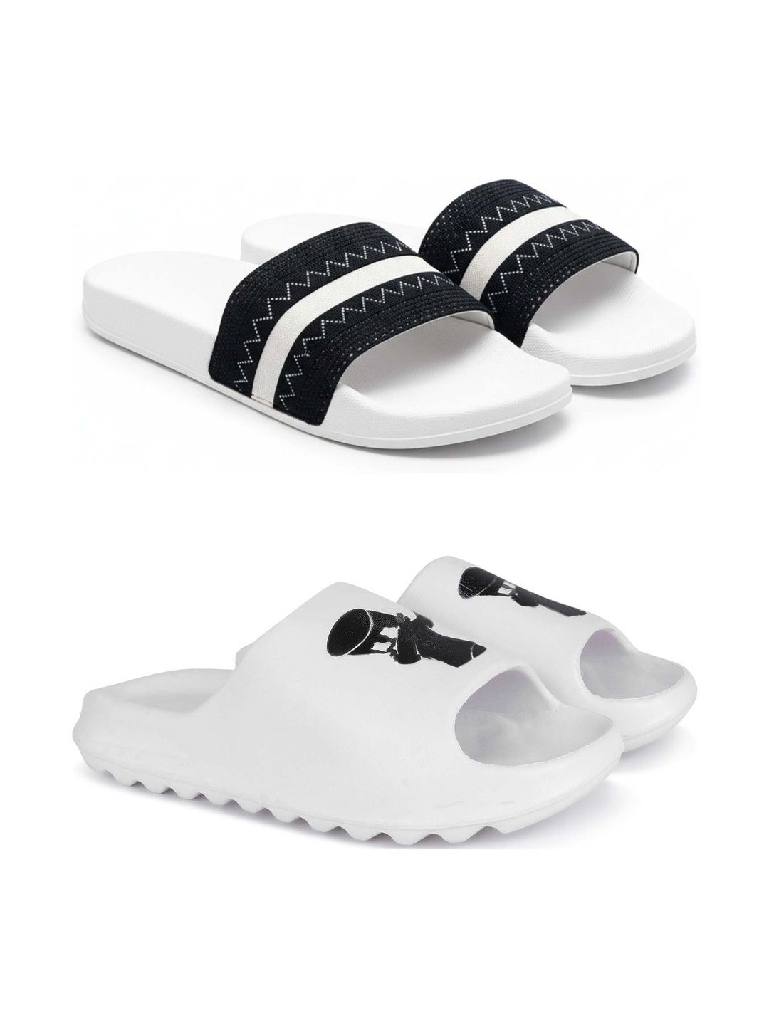 KAPYANSH Men Set Of 2 Striped Sliders