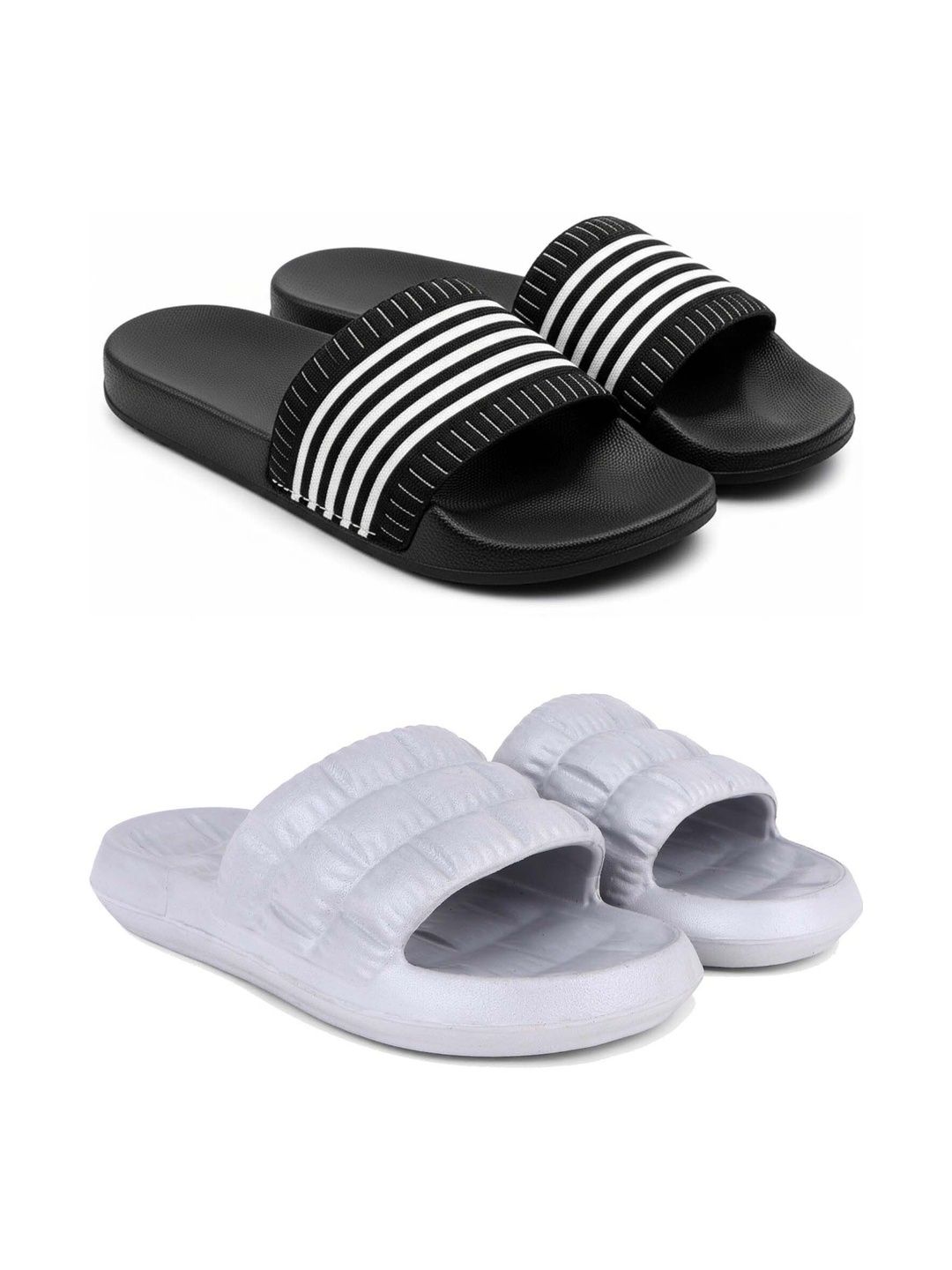KAPYANSH Men Striped Sliders