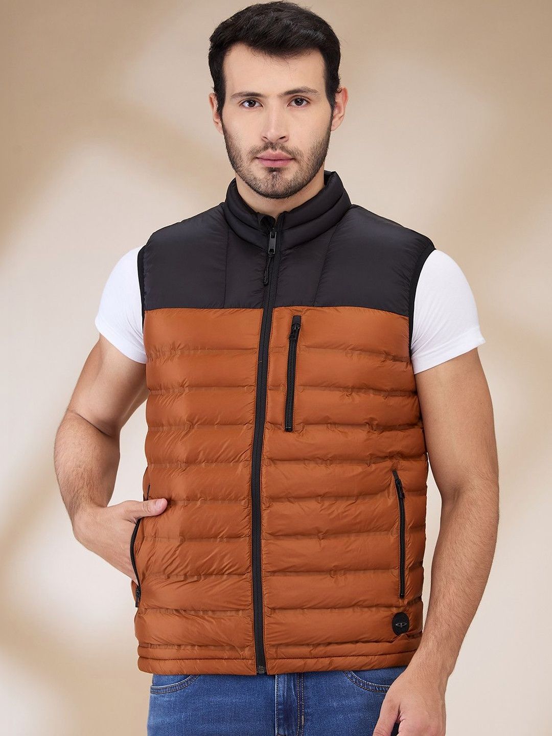 ColorPlus Men Colourblocked Puffer Jacket