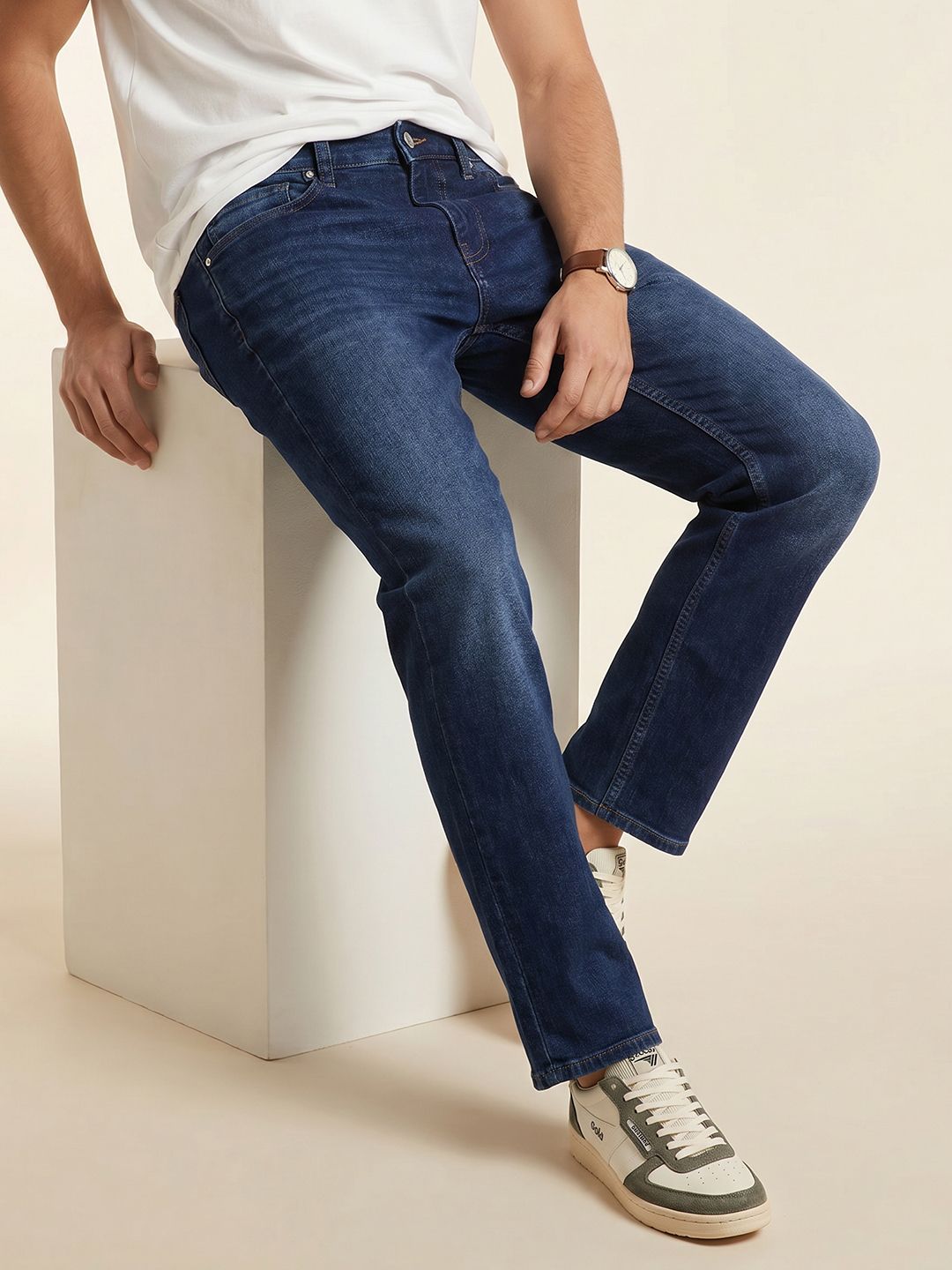 Nautica Men Regular Fit Light Fade Stretchable Jeans