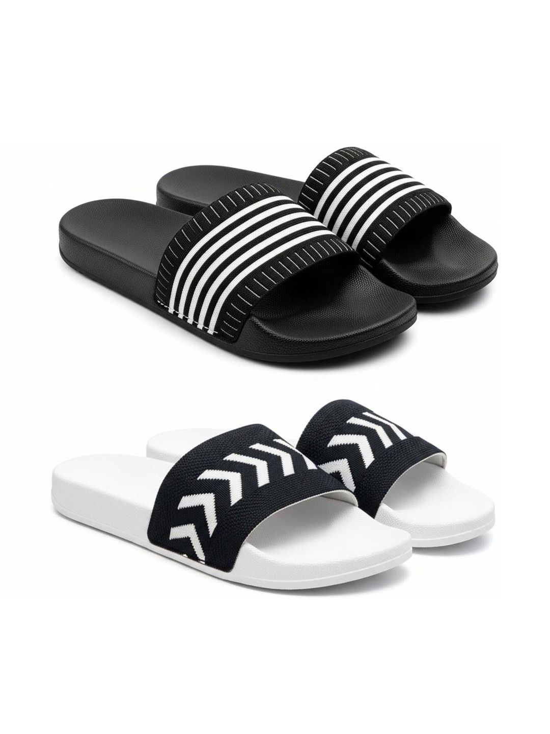 KAPYANSH Men Striped Sliders