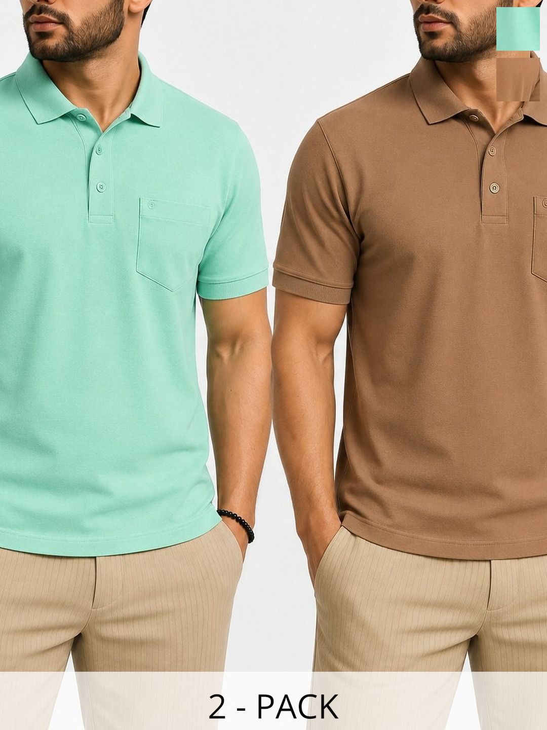 SCUBA Men 2 Polo Collar Pockets T-shirt