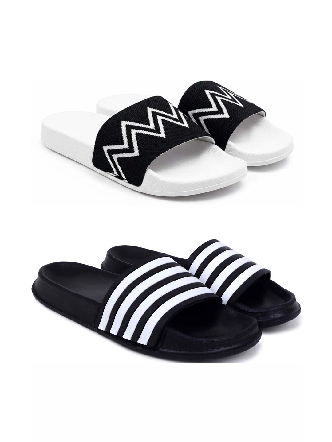 KAPYANSH Men Striped Sliders