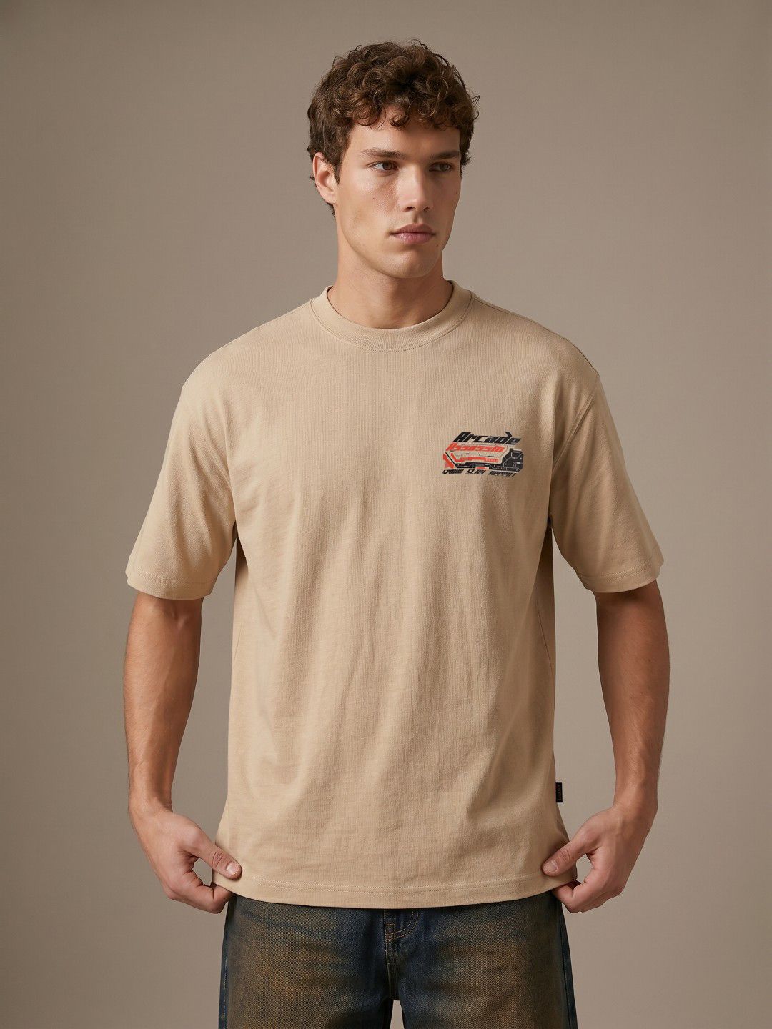 glitchez TypoGraphic Printed Oversized Fit T-shirt