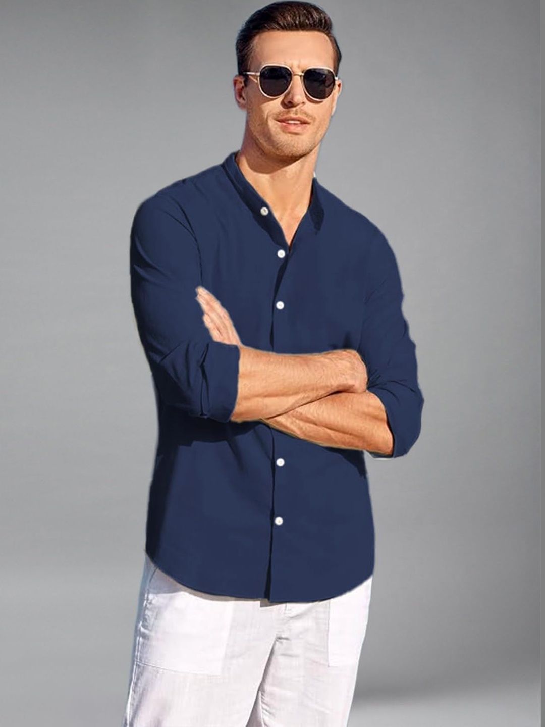 Indirae Men Smart Slim Fit Casual Shirt