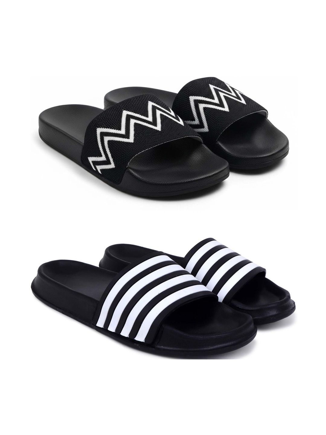 KAPYANSH Men Striped Sliders