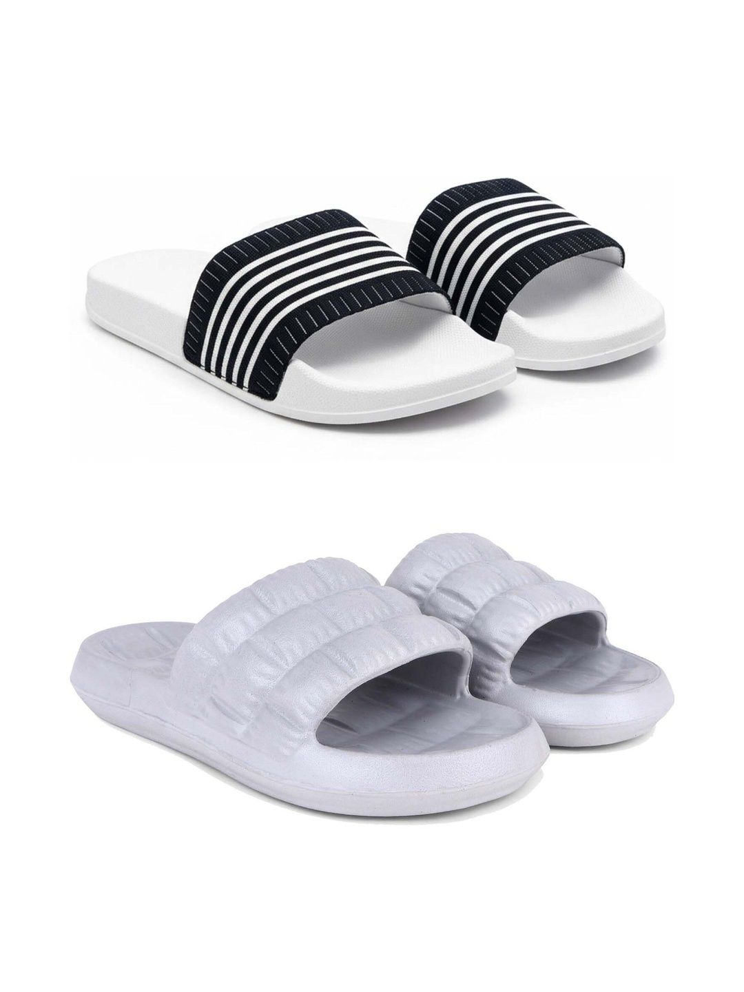 KAPYANSH Men Striped Sliders
