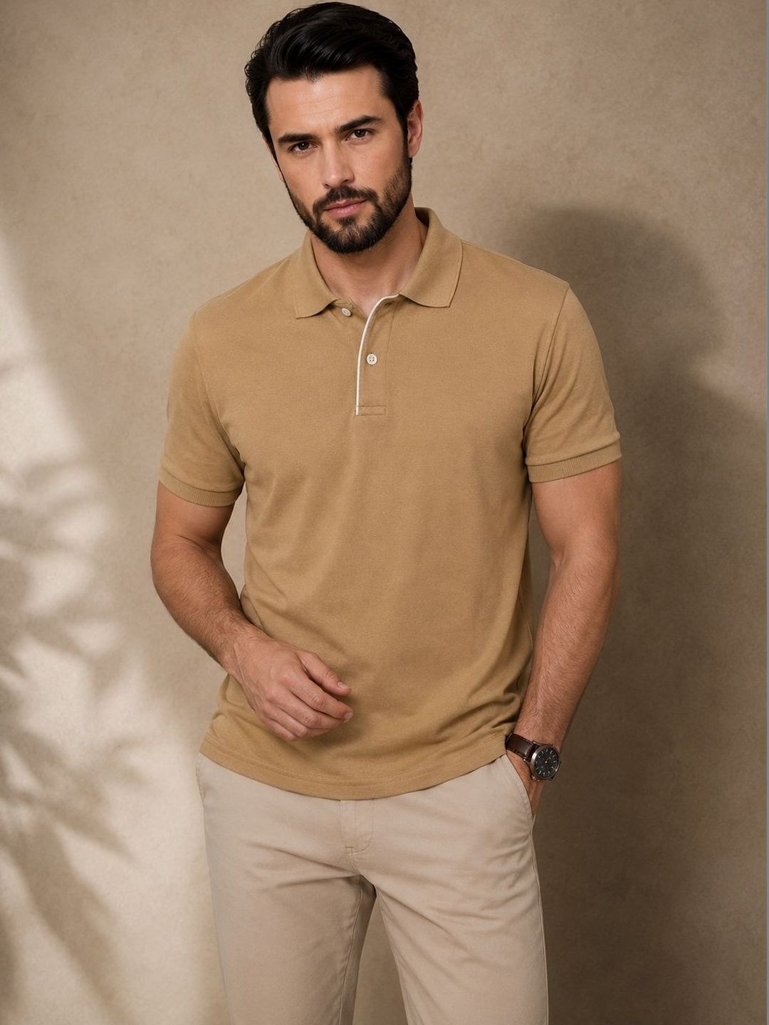 FEVERFEW Men Polo Collar T-shirt