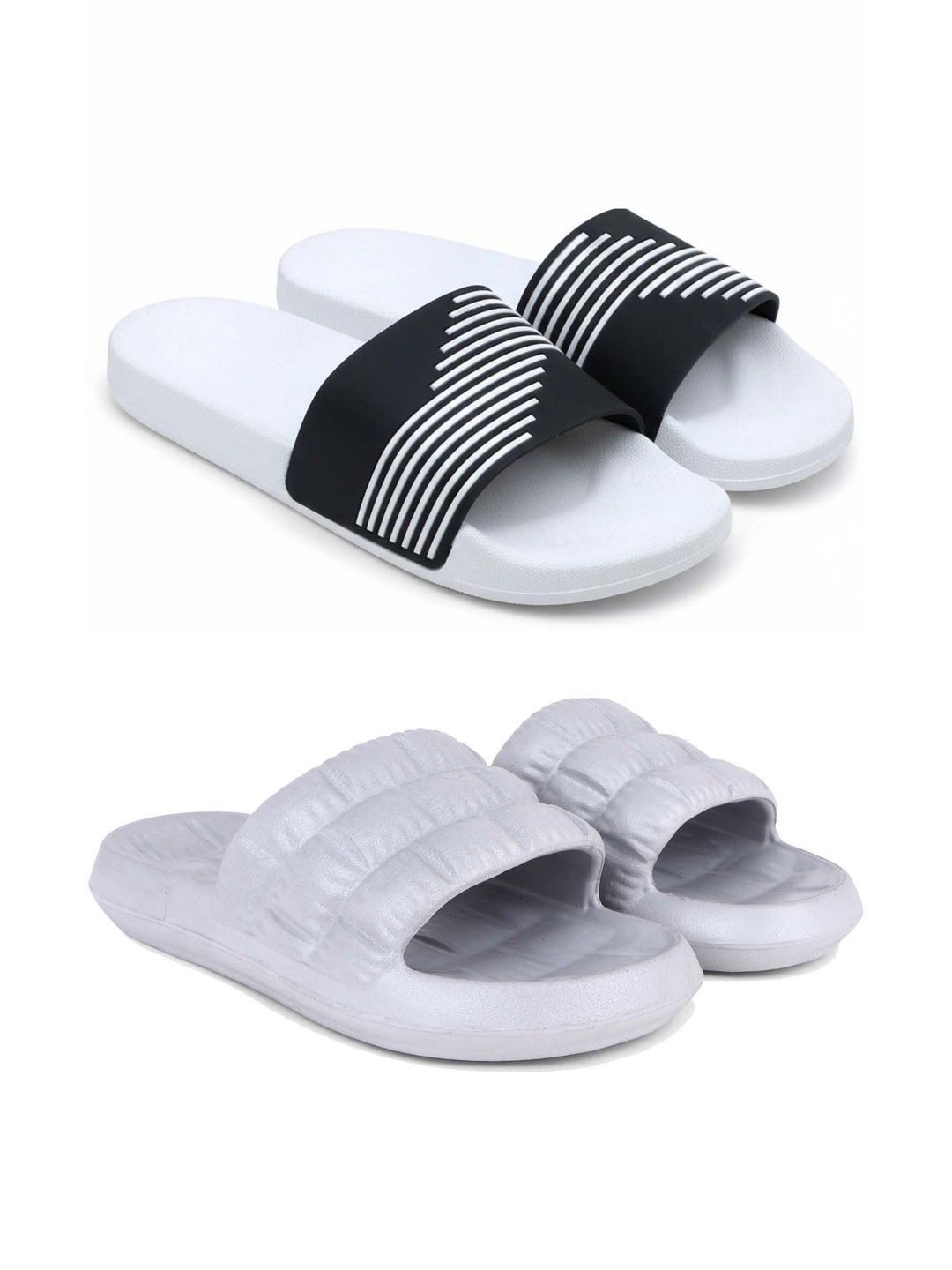 KAPYANSH Men Striped Sliders