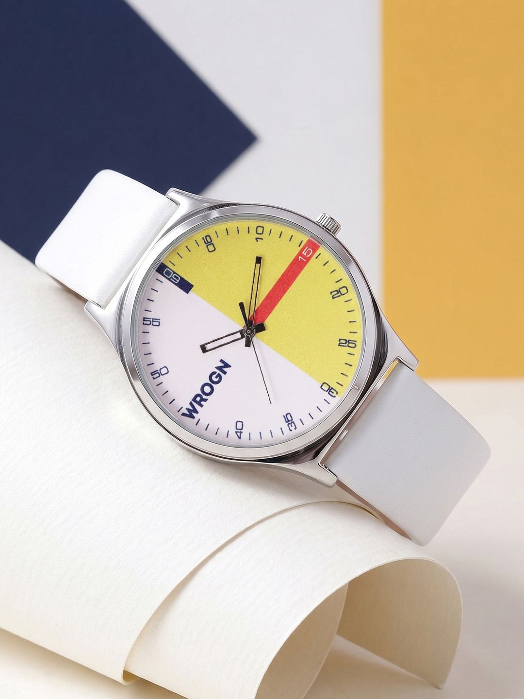 WROGN WROGN Men Colourblocked Dial & Leather Straps Analogue Watch 2502BLO32