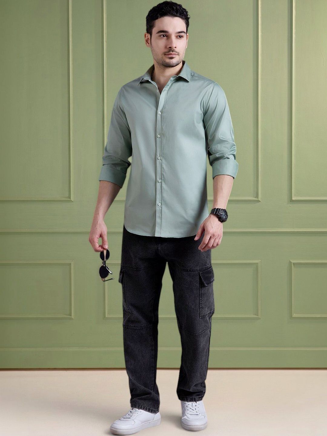 Mast & Harbour Mens Solid Regular Fit Casual Shirt