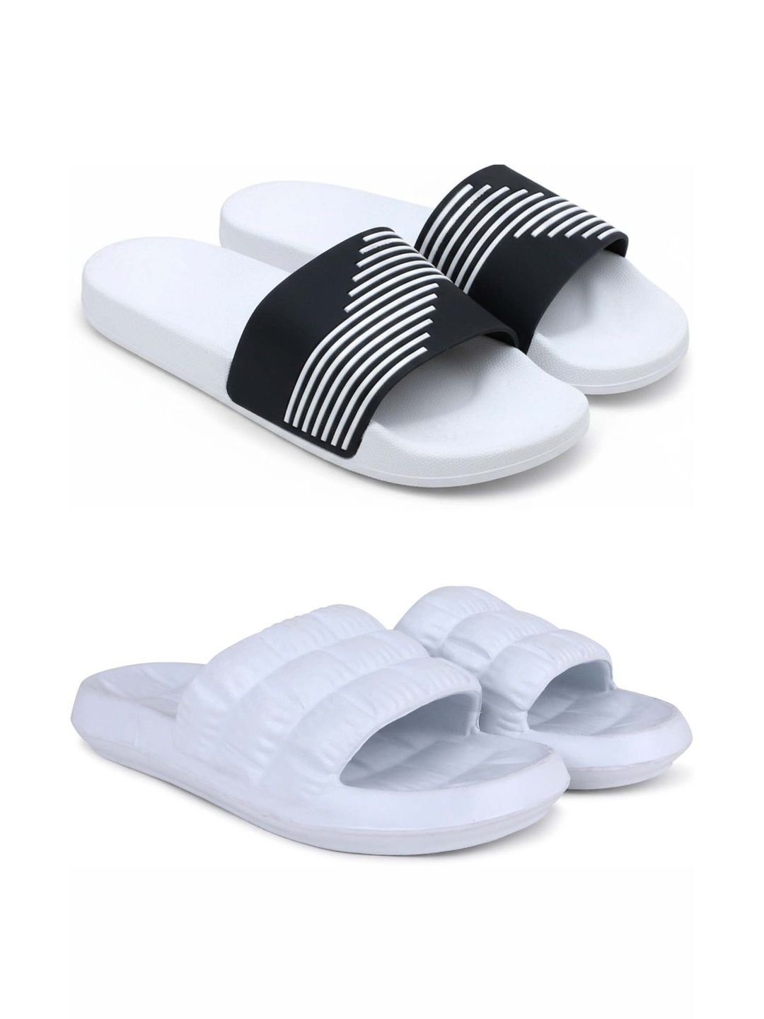 KAPYANSH Men Striped Sliders