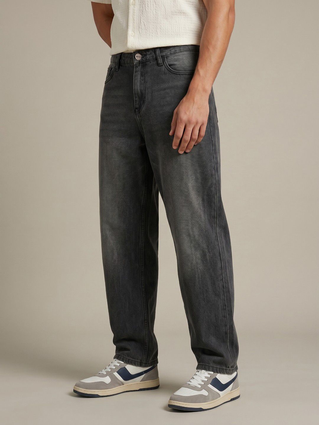 glitchez Men Mid-Rise Light Baggy Fit Fade Jeans