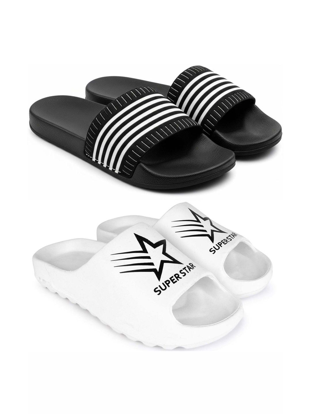 KAPYANSH Men Striped Sliders
