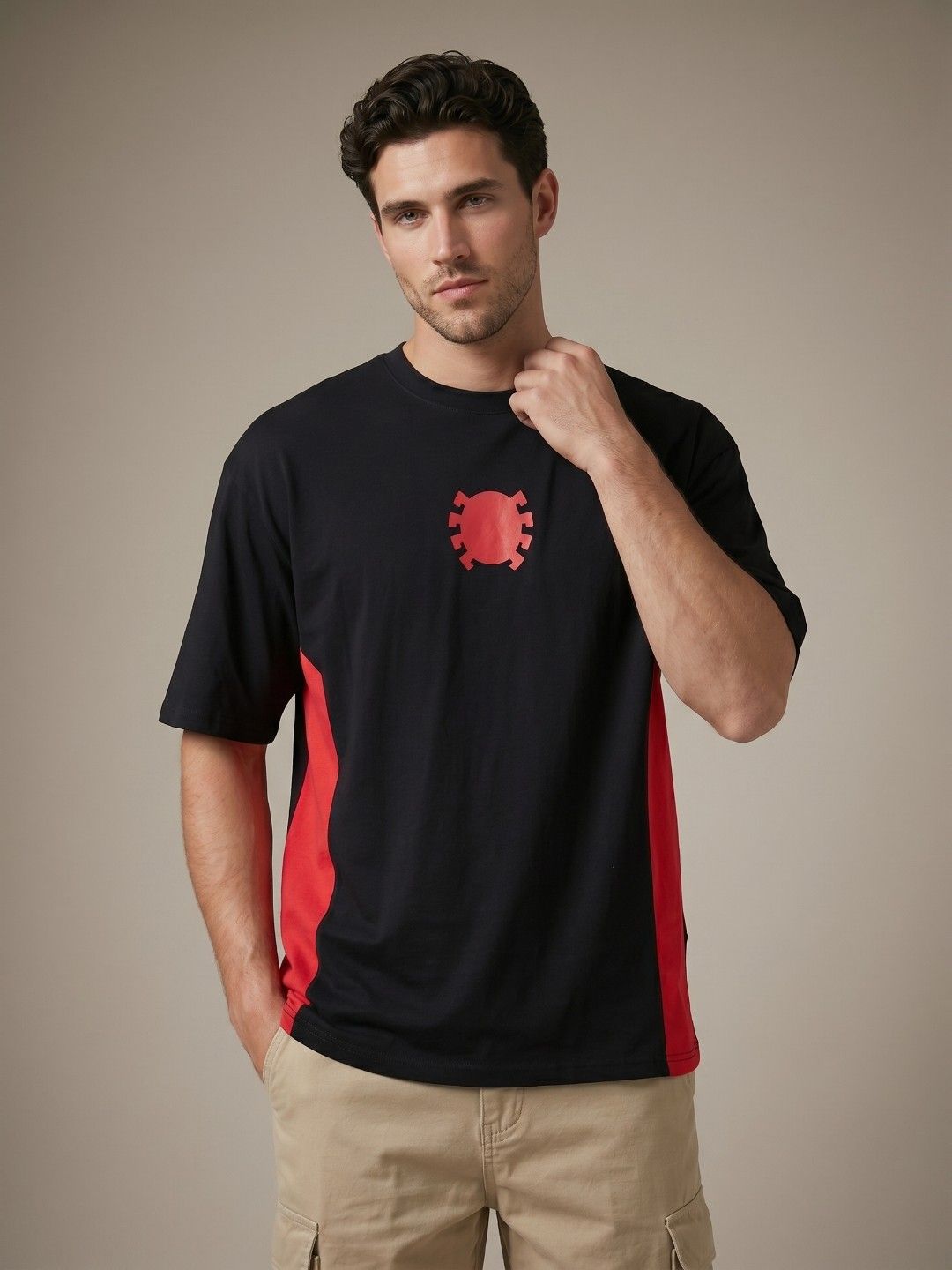 glitchez Oversized Fit Printed T-shirt