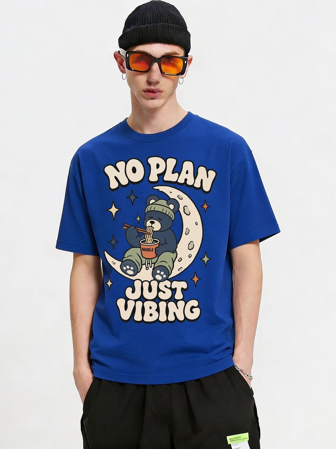 FARDA Unisex Printed Drop-Shoulder Sleeves T-shirt