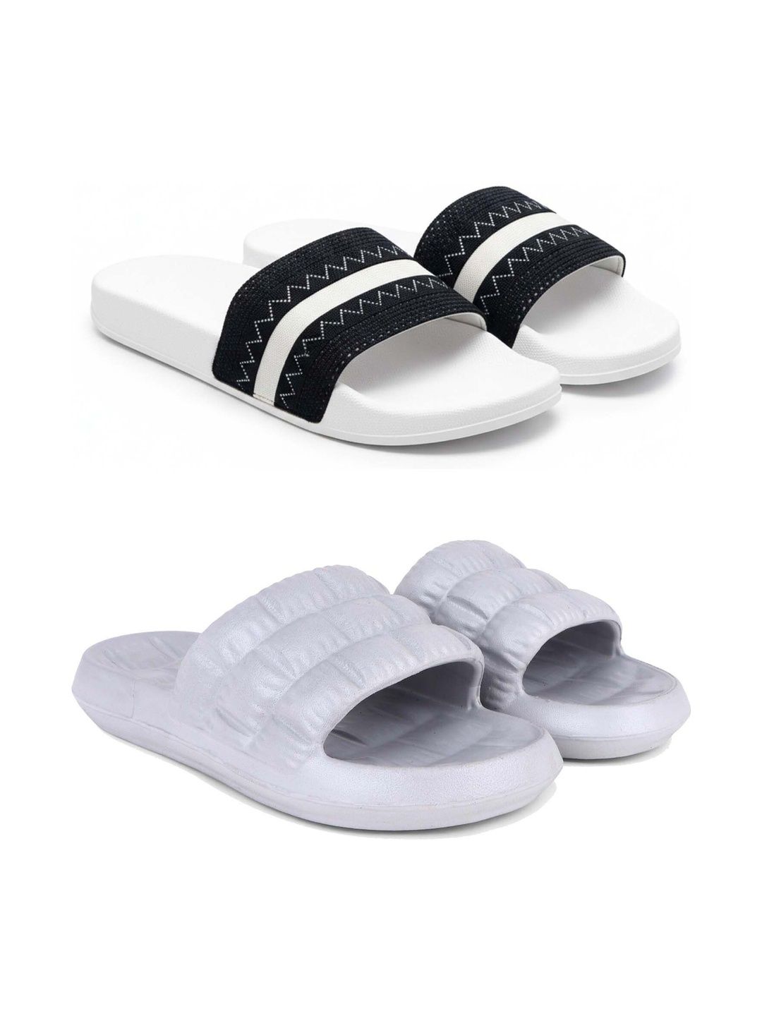 KAPYANSH Men Striped Sliders