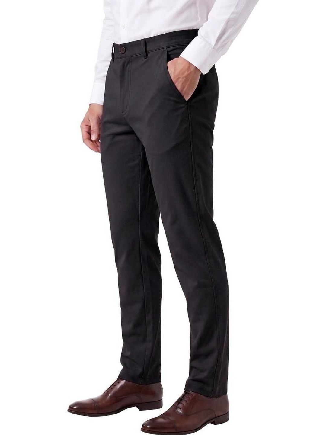 Mehrang Men Solid Mid Rise Slim Fit Trouser