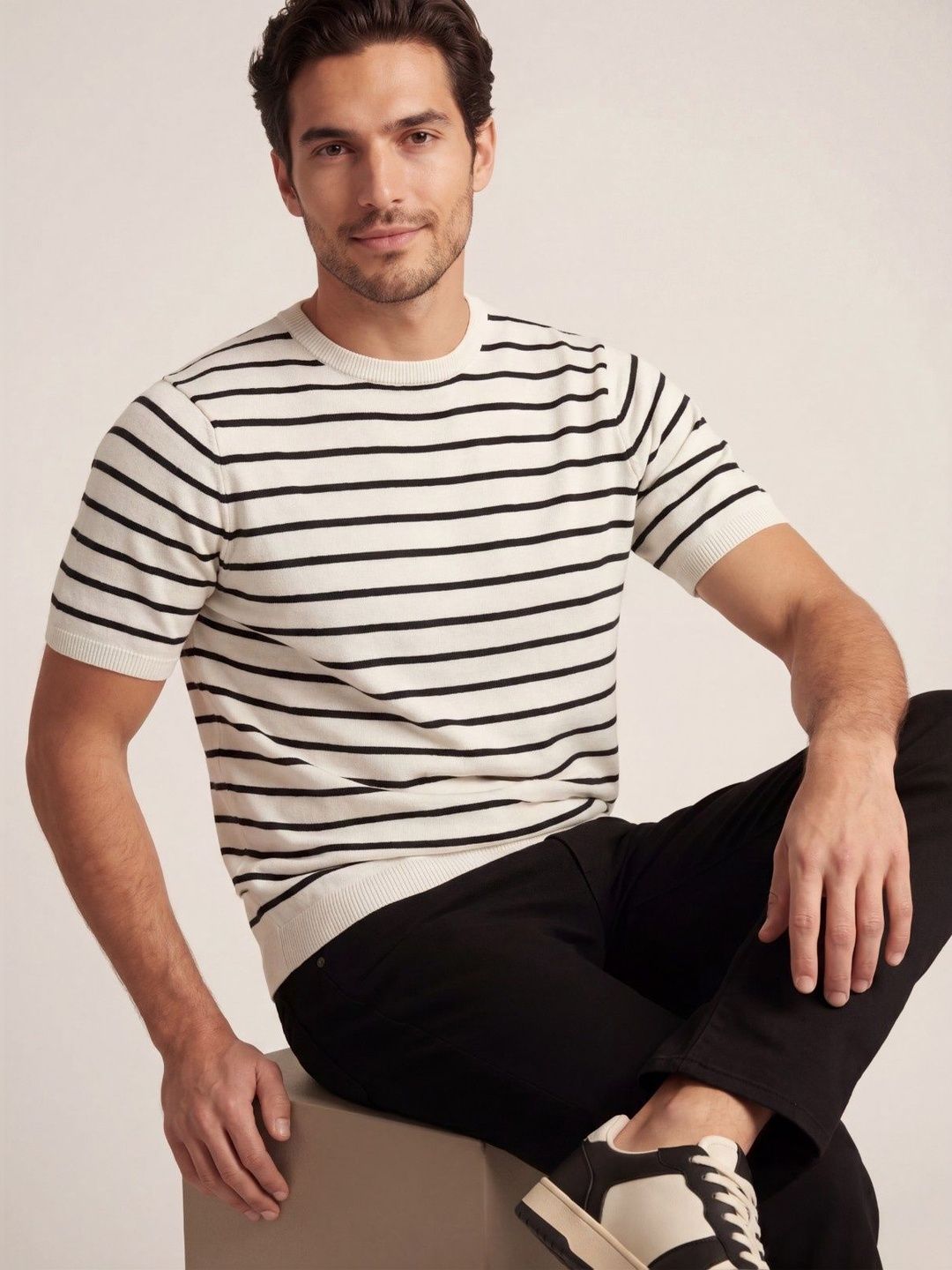 ULUPZ Men Striped T-shirt