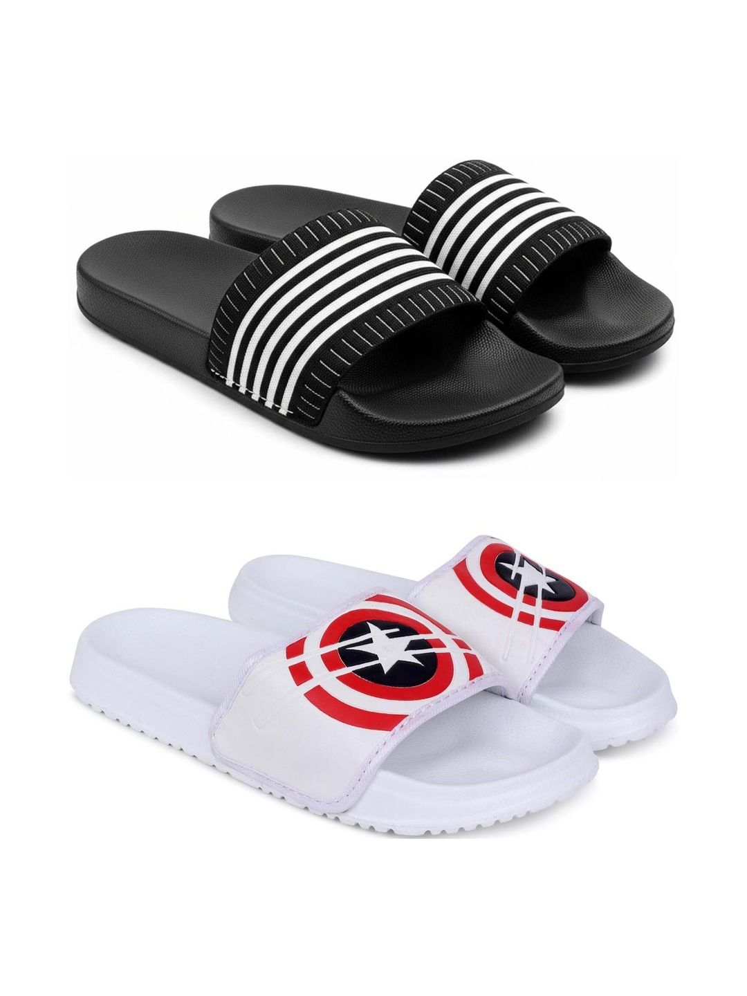 KAPYANSH Men Striped Sliders