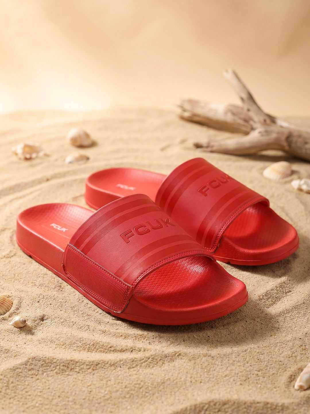 FCUK Men Textured Sliders