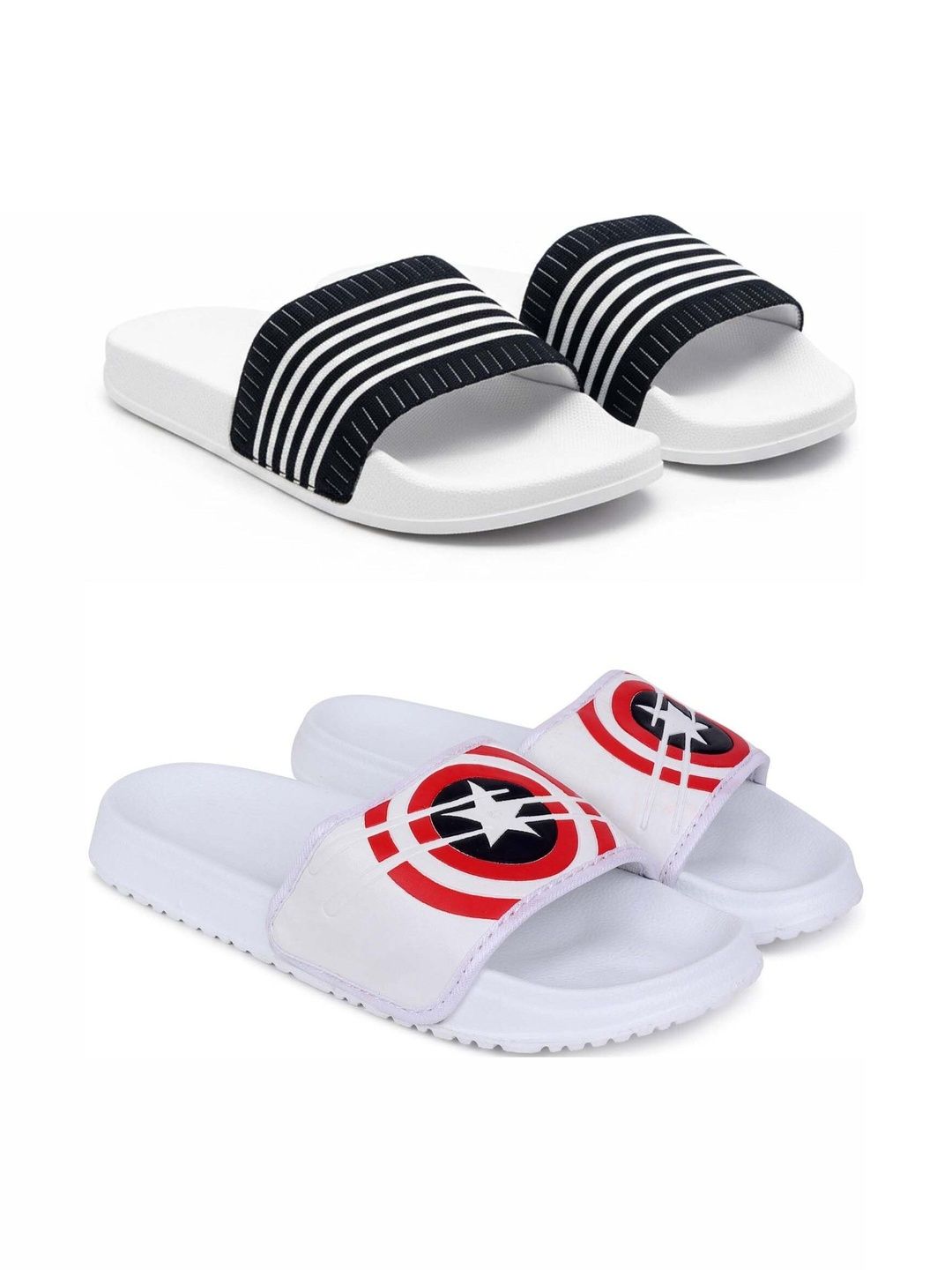 KAPYANSH Men Striped Sliders