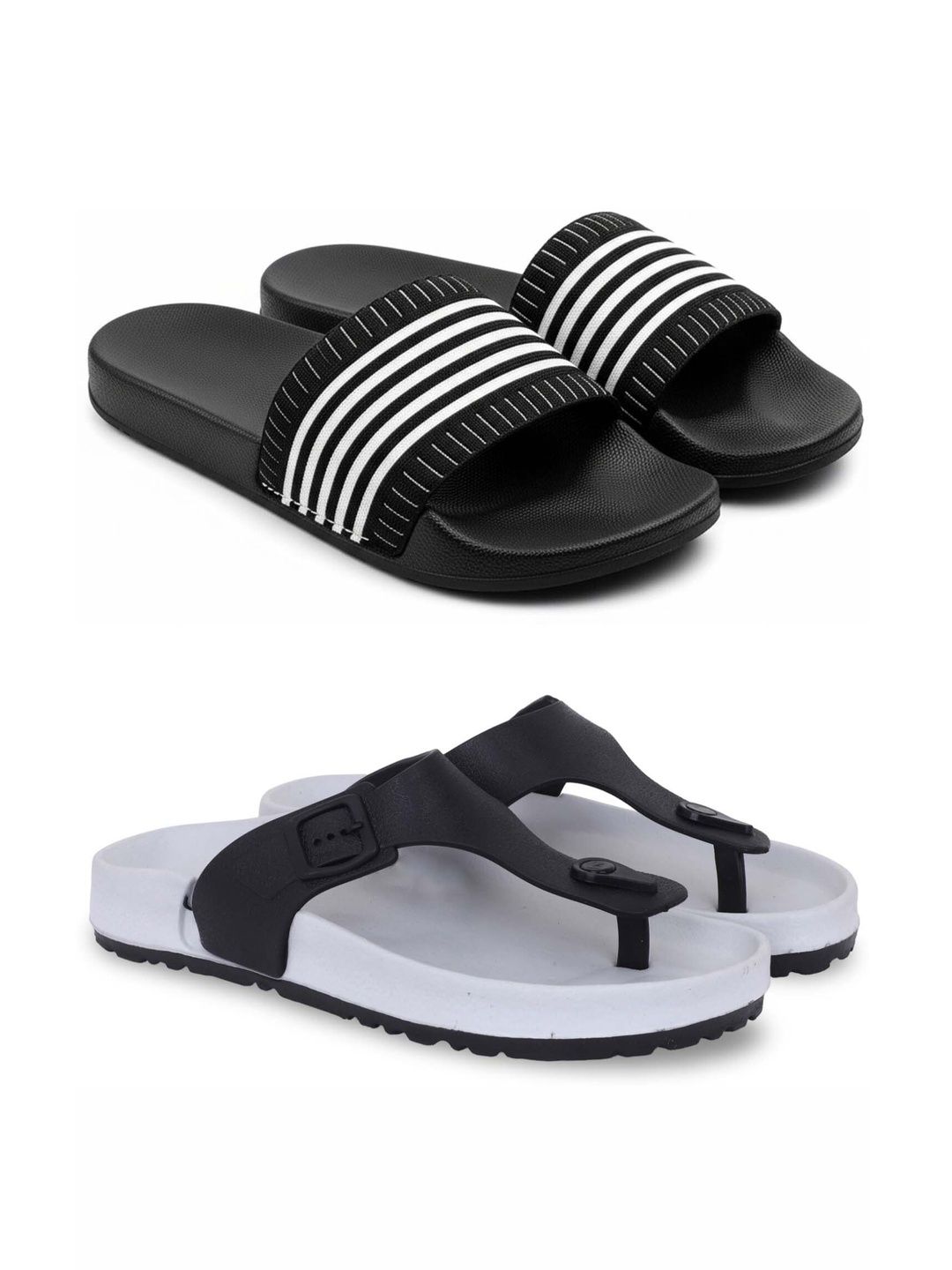 Pampy Angel Men Striped Thong Flip-Flops