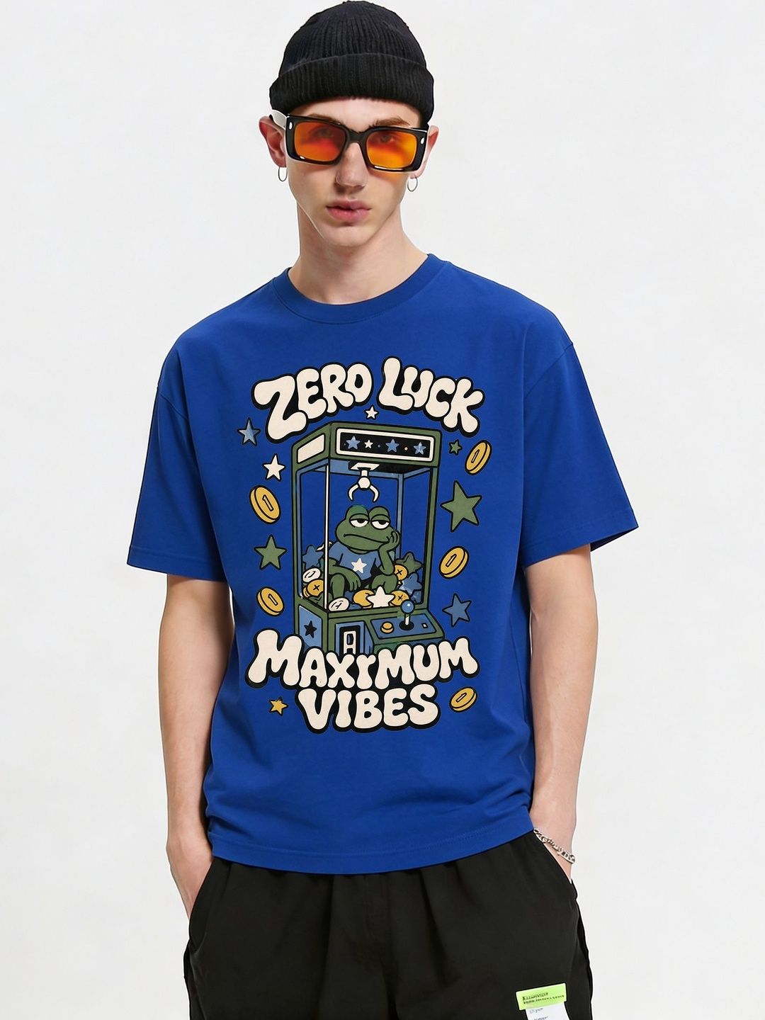 FARDA Unisex Printed Drop-Shoulder Sleeves T-shirt