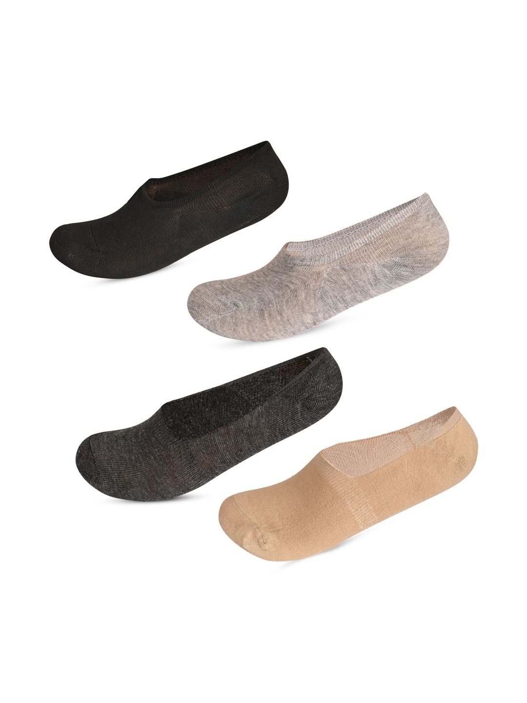 LOOM LEGACY Men Pack of 4 Cotton Blend Assorted Shoe Liners Socks