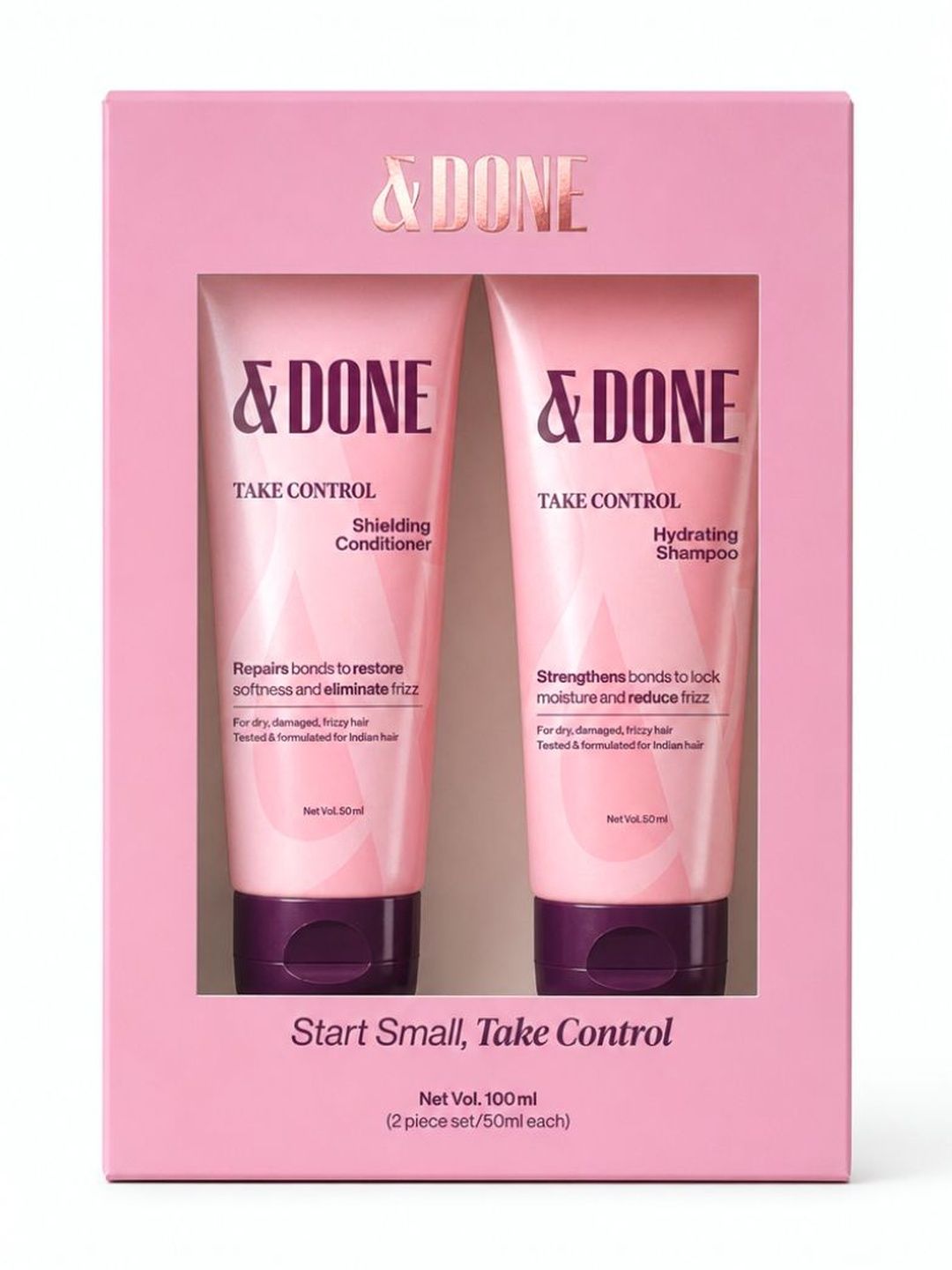 &DONE Set Of 2 Take Control Hydrating Shampoo & Shielding Conditioner - 50 ml Each