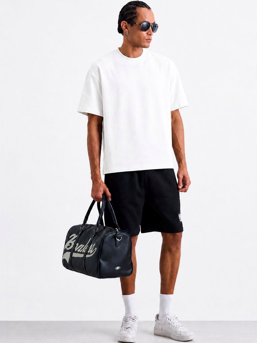 BRAHMOR Men Drop-Shoulder Sleeves T-shirt