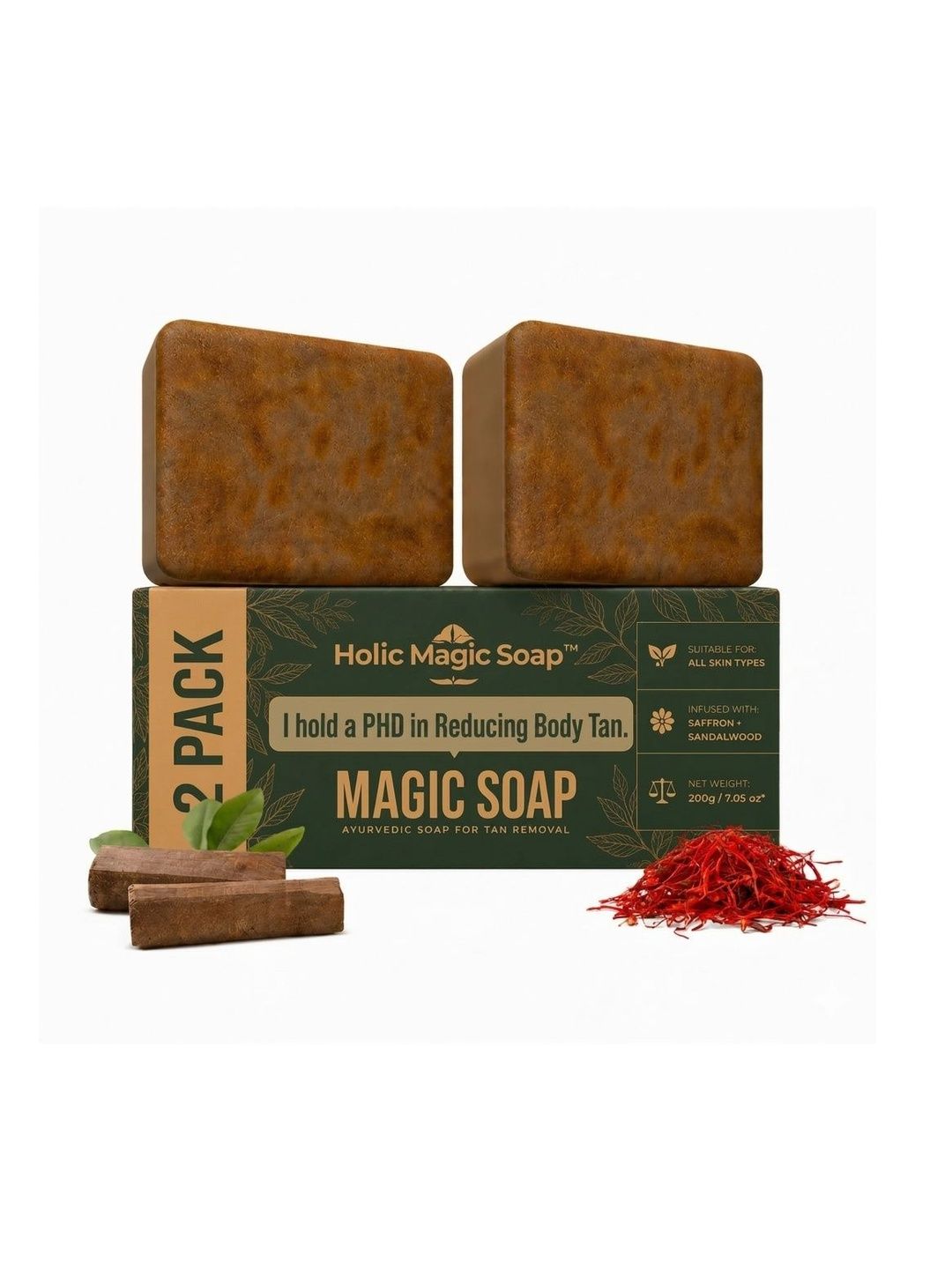 Rica Wax Set Of 2 Sandalwood & Saffron Magic Soaps - 100 g Each