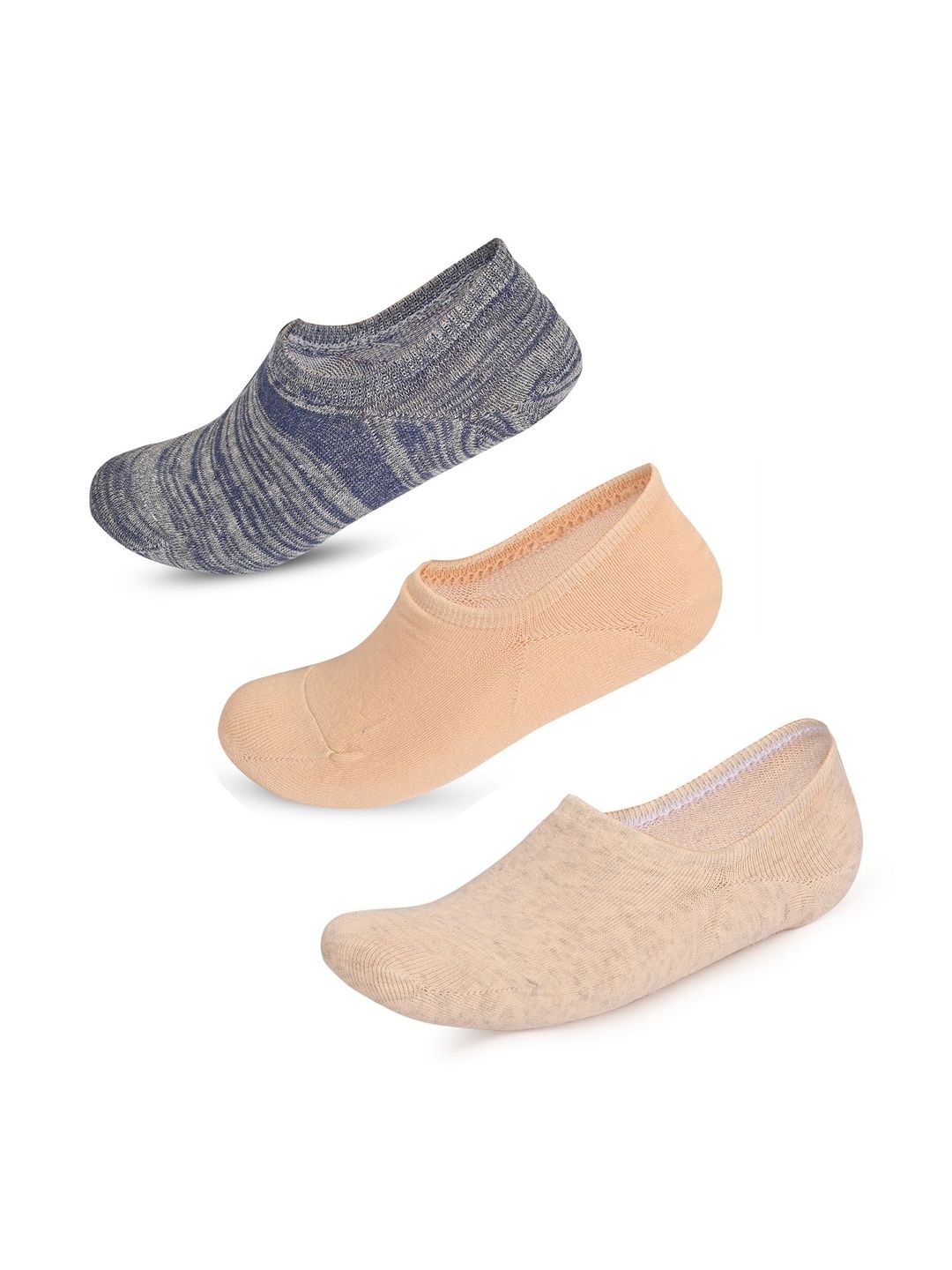 LOOM LEGACY Men Pack of 3 Cotton Blend Assorted Patterned Shoe Liners Socks