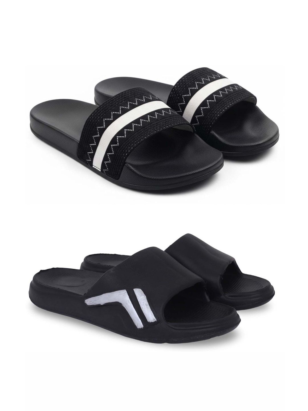 KAPYANSH Men Striped Sliders