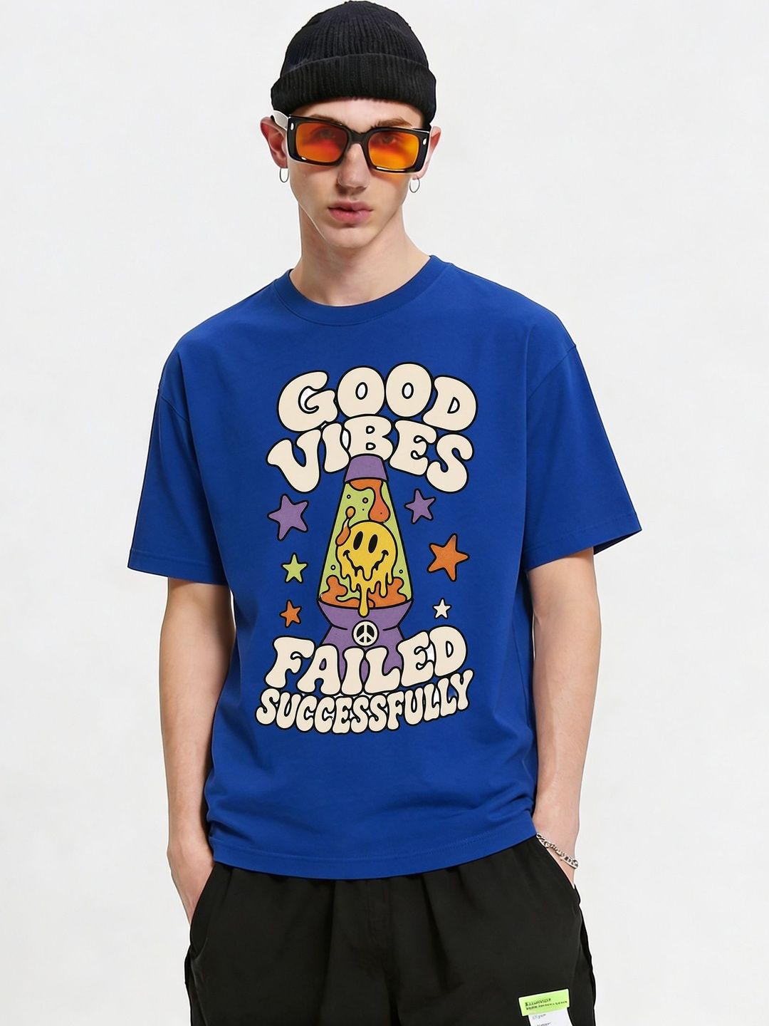 FARDA Unisex Printed Drop-Shoulder Sleeves T-shirt