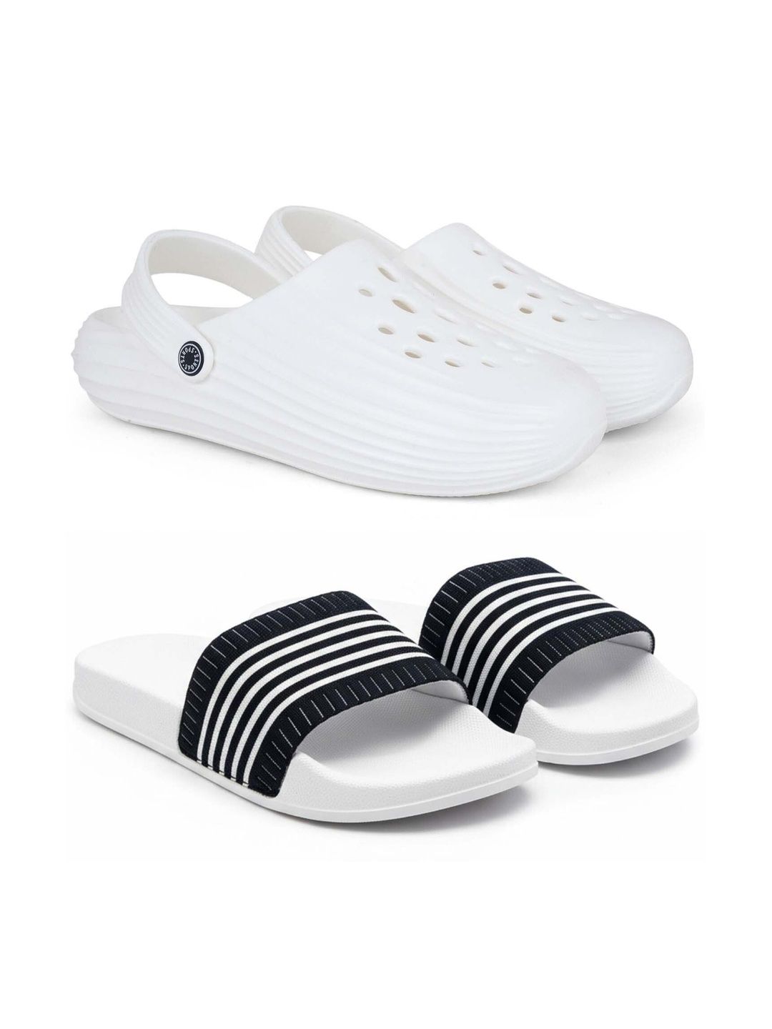 KAPYANSH Men Striped Sliders