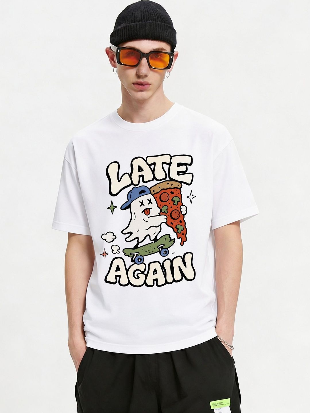 FARDA Unisex Printed Drop-Shoulder Sleeves T-shirt