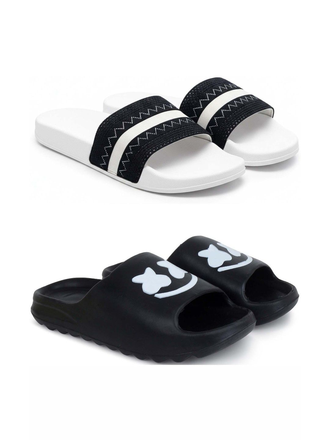 KAPYANSH Men Striped Sliders