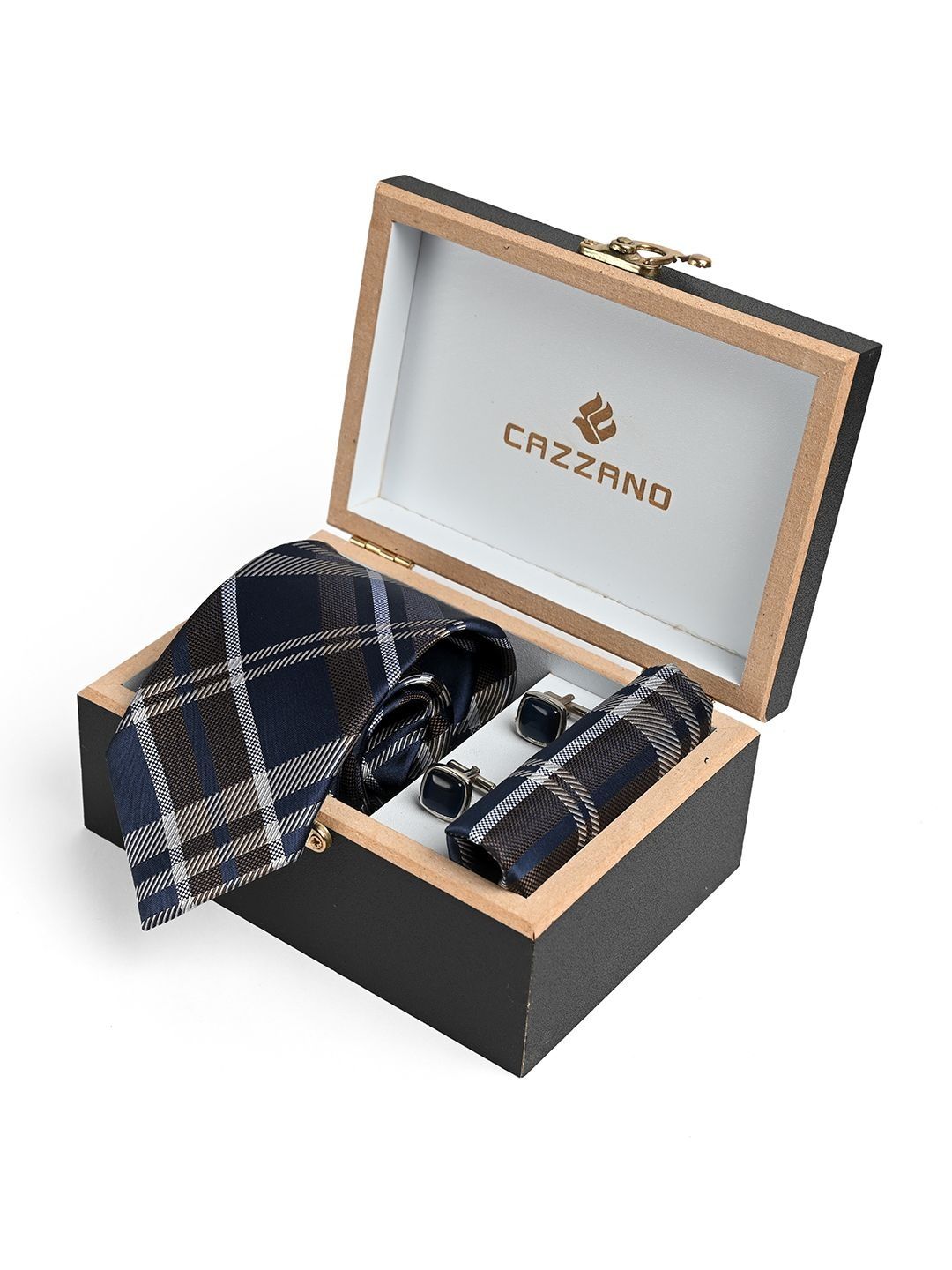 Cazzano Men Striped Ties & Cufflinks