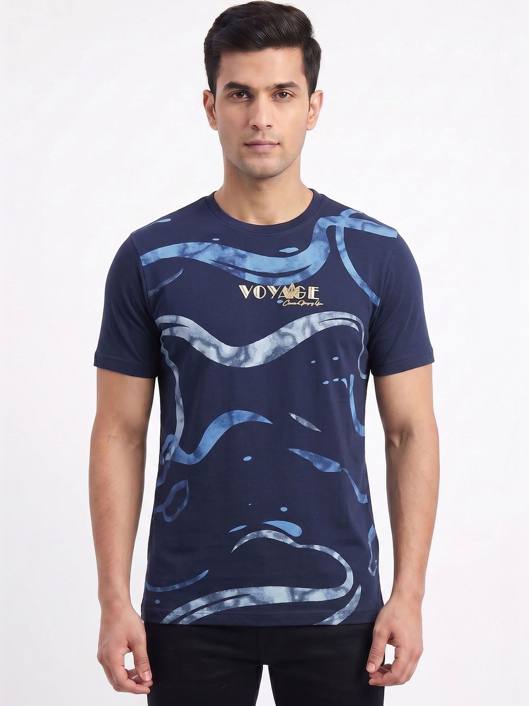 Plugin Voyage Men Graphic Round Neck T-shirt