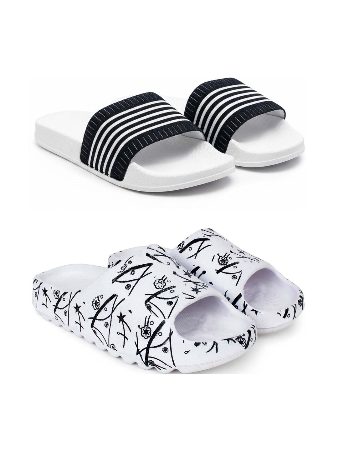 KAPYANSH Men Set Of 2 Striped Sliders