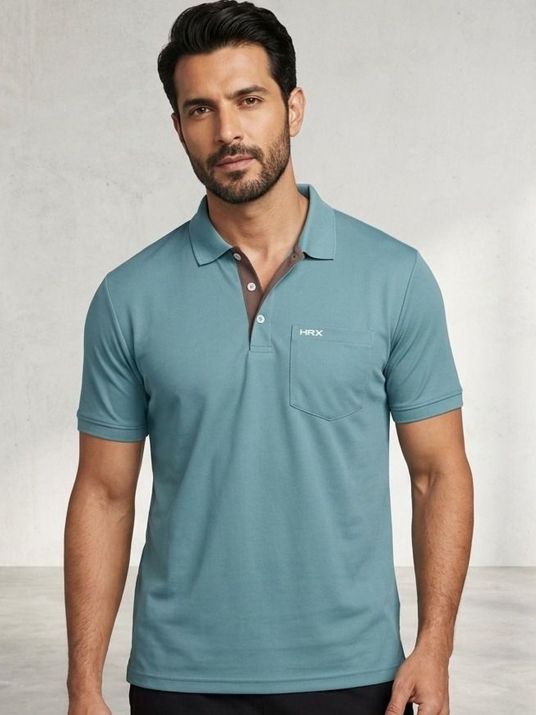 HRX by Hrithik Roshan Men Brand Logo Polo Collar Pockets T-shirt