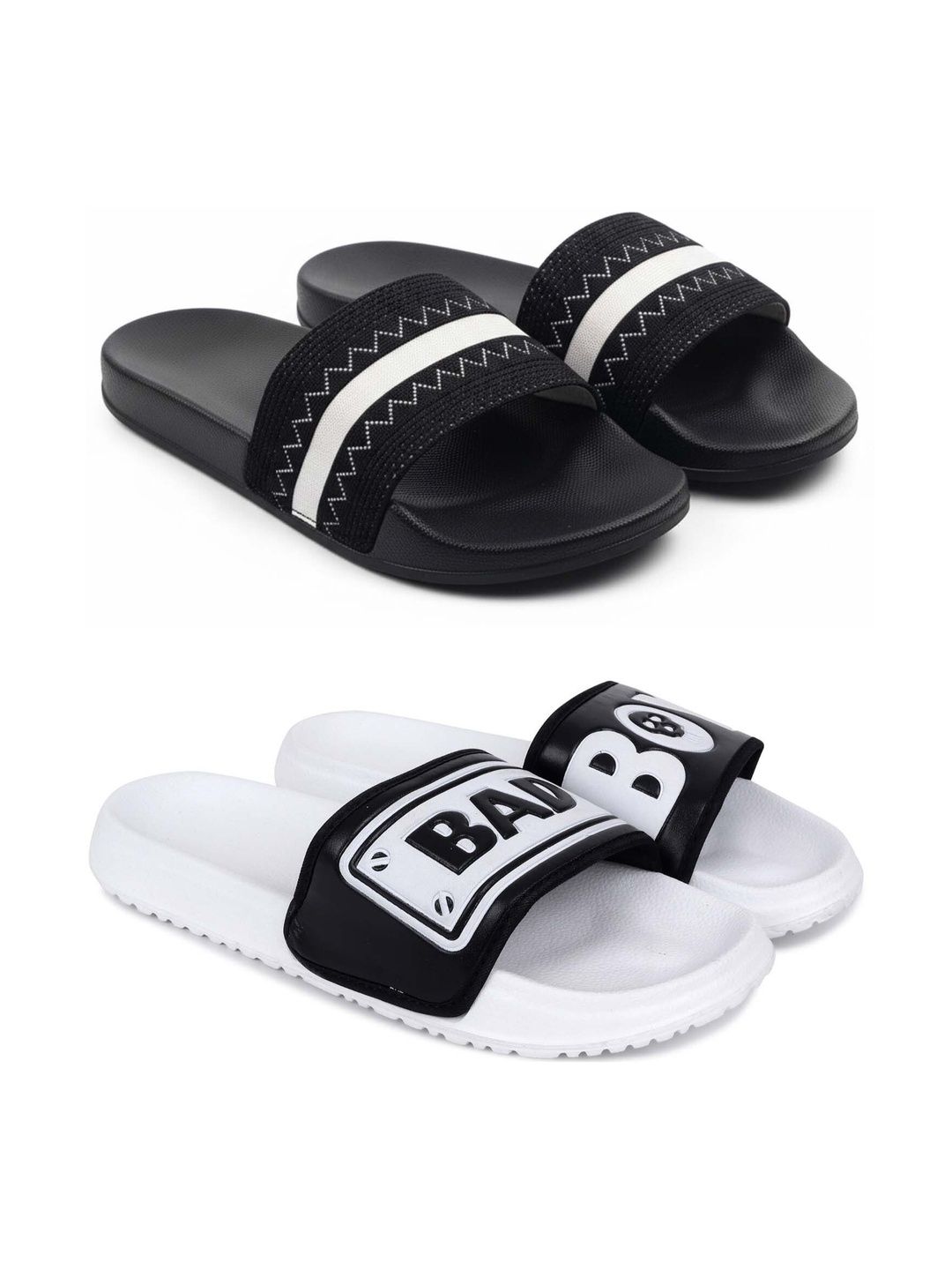 KAPYANSH Men Striped Sliders