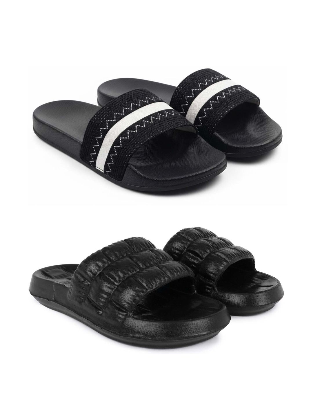 KAPYANSH Men Striped Sliders