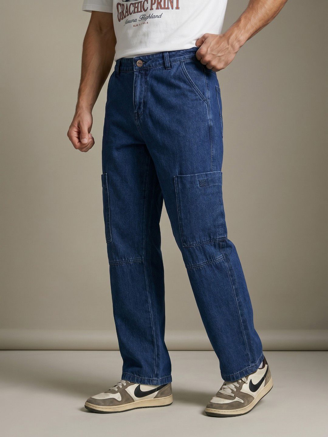 glitchez Men Straight Fit Mid-Rise Stretchable Jeans