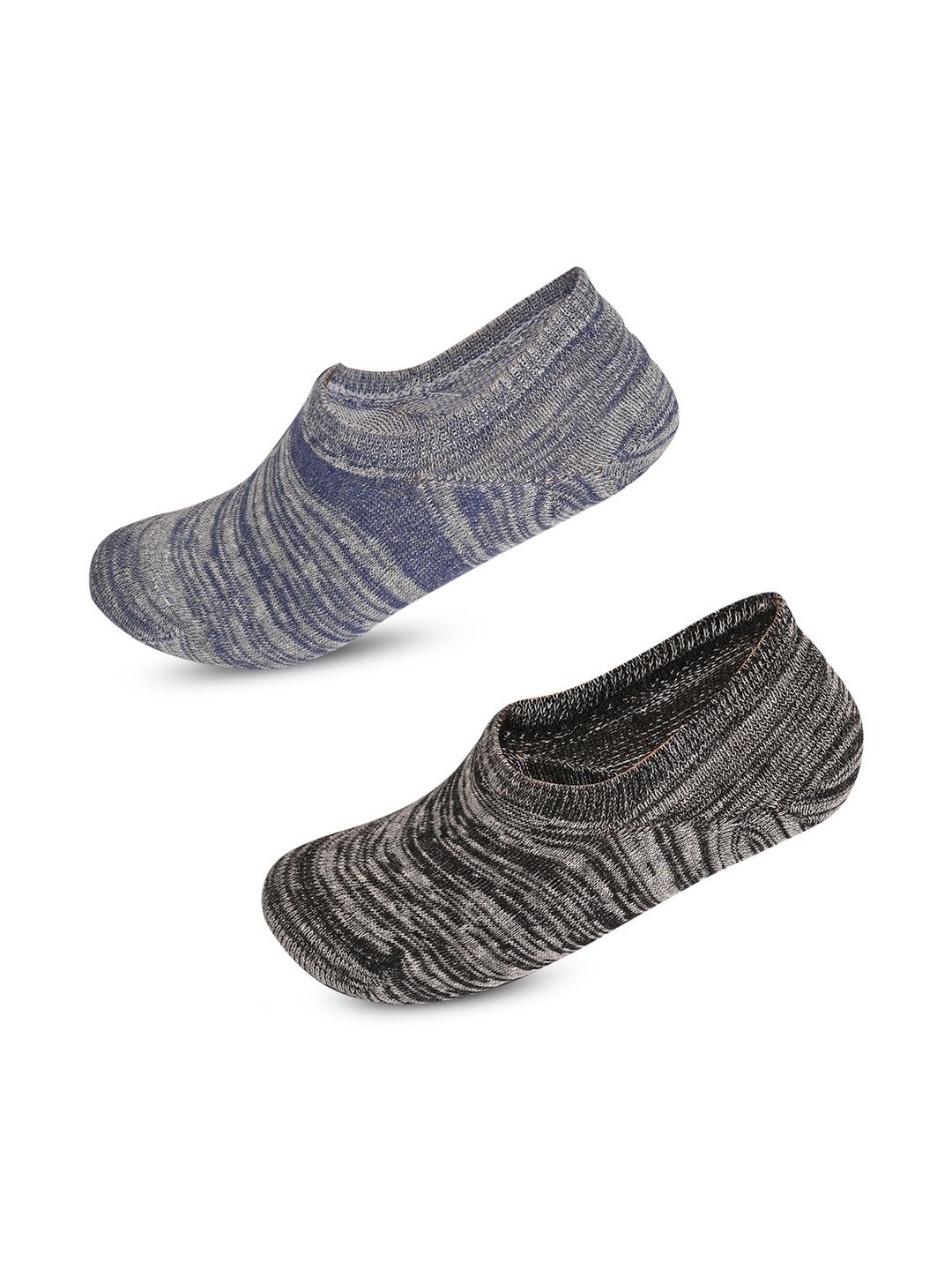 LOOM LEGACY Men Pack of 2 Cotton Blend Assorted Patterned Shoe Liners Socks