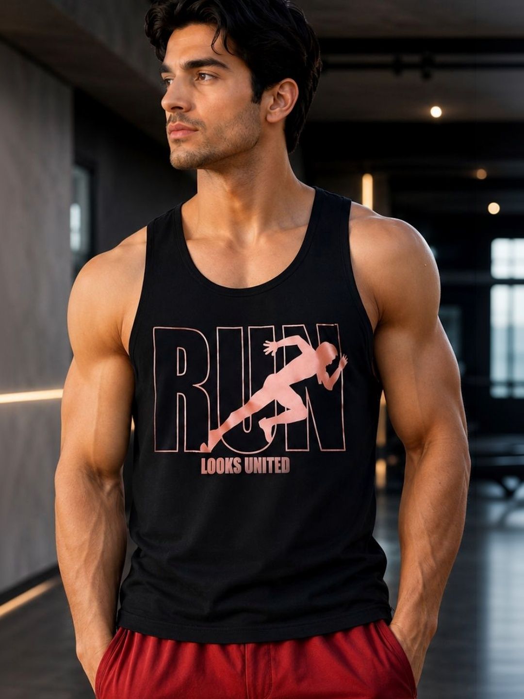Looks United Printed Gym Vest