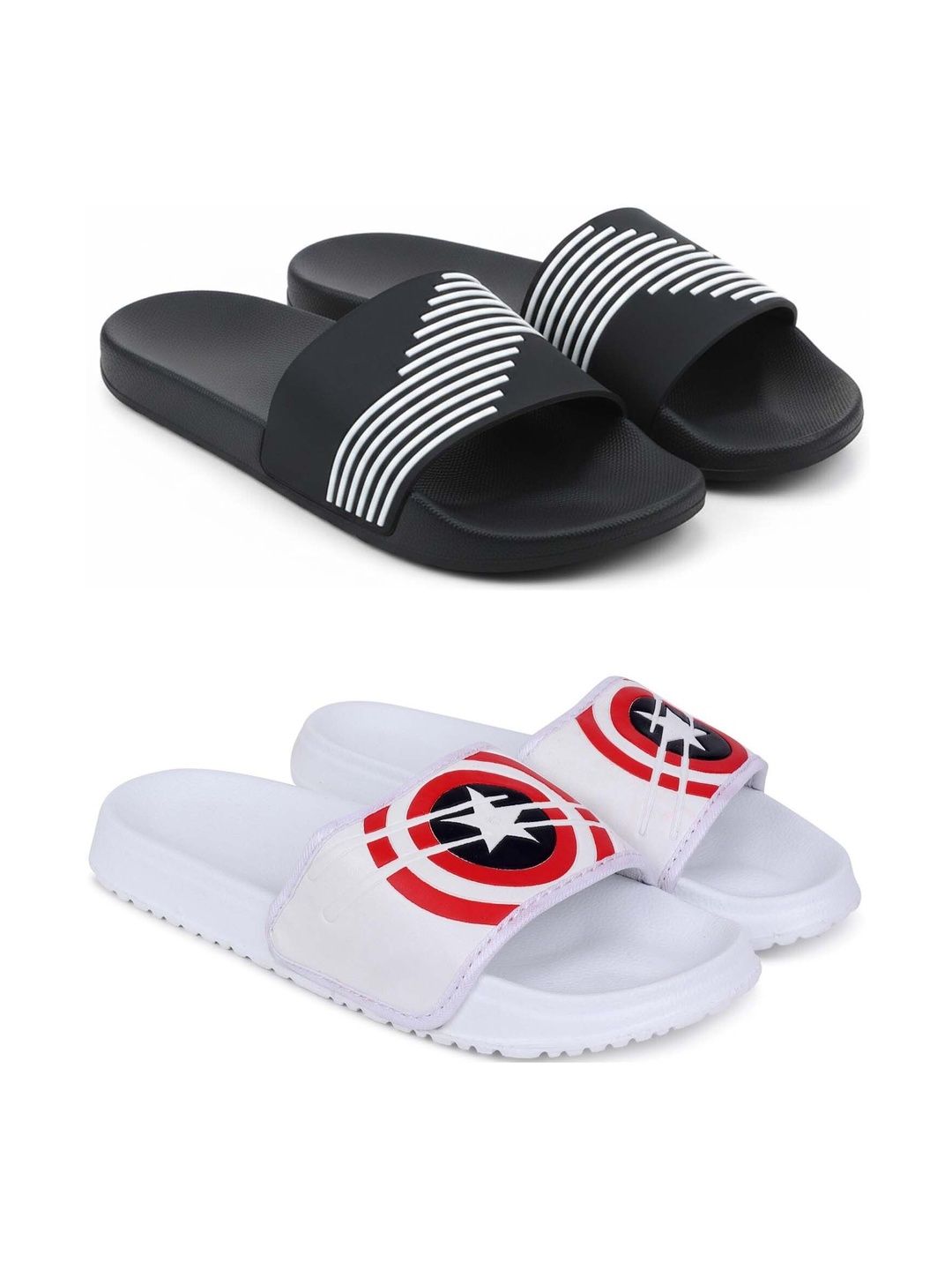 KAPYANSH Men Printed Sliders