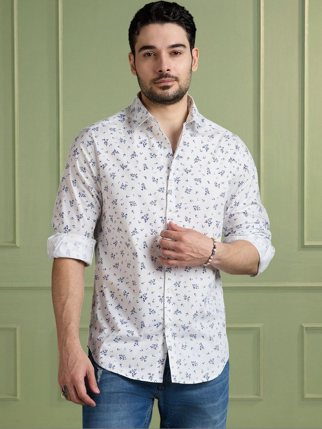 Mast & Harbour Mens Floral Printed Regular Fit casual Shirt